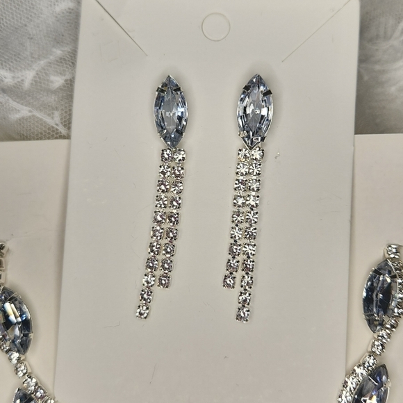 Gala necklace and earrings set Dusk Blue Wedding Prom - Picture 2 of 3